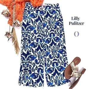 Lilly Pulitzer Blue White Black Pants Sz 0